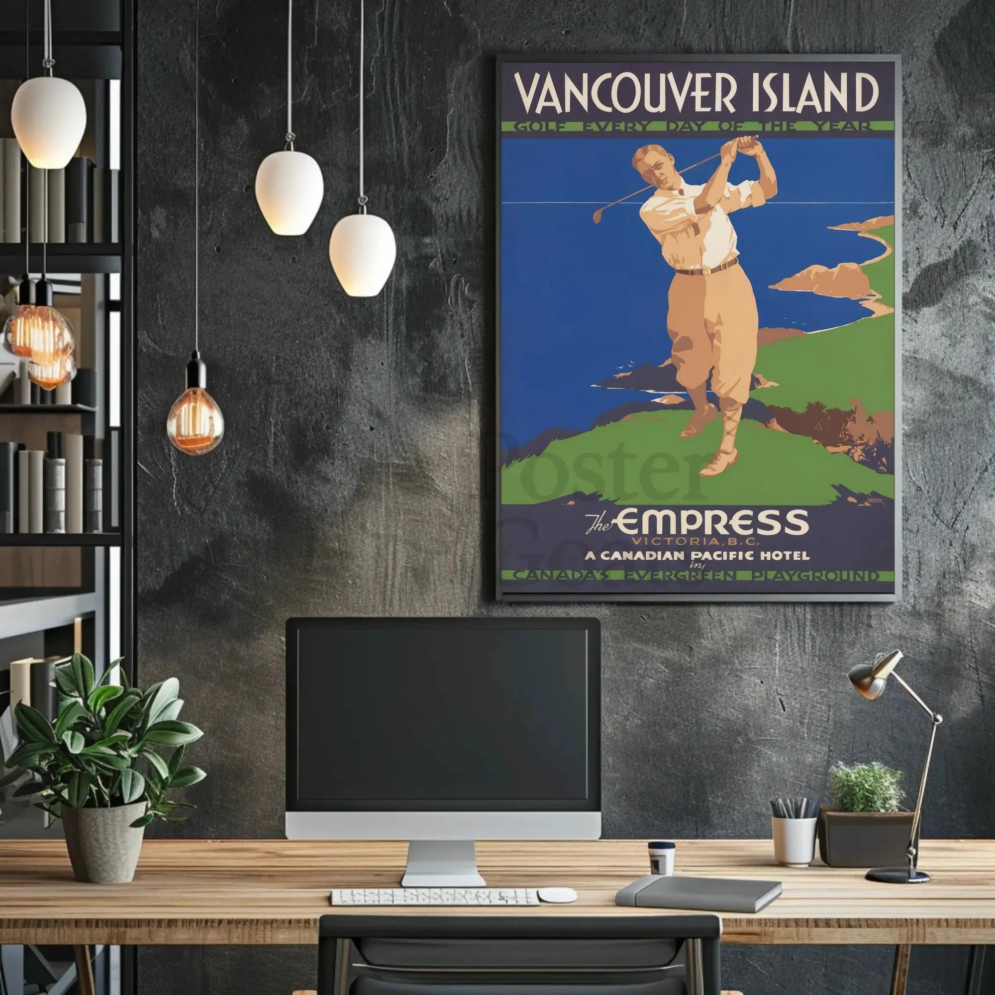 Vancouver Island Golf Leisure Vintage Travel Poster PosterGoat