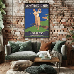 Vancouver Island Golf Leisure Vintage Travel Poster PosterGoat