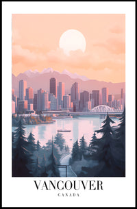 Vancouver Skyline Cityscape: Modern Travel Poster PosterGoat