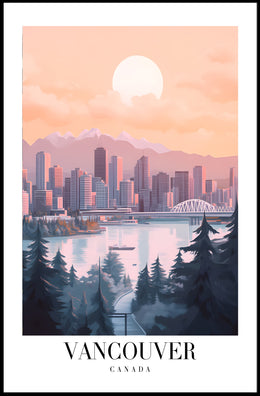 Vancouver Skyline Cityscape: Modern Travel Poster PosterGoat