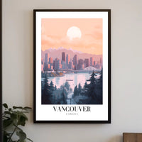Vancouver Skyline Cityscape: Modern Travel Poster PosterGoat