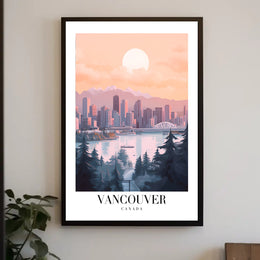 Vancouver Skyline Cityscape: Modern Travel Poster PosterGoat