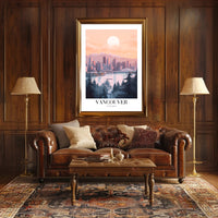 Vancouver Skyline Cityscape: Modern Travel Poster PosterGoat