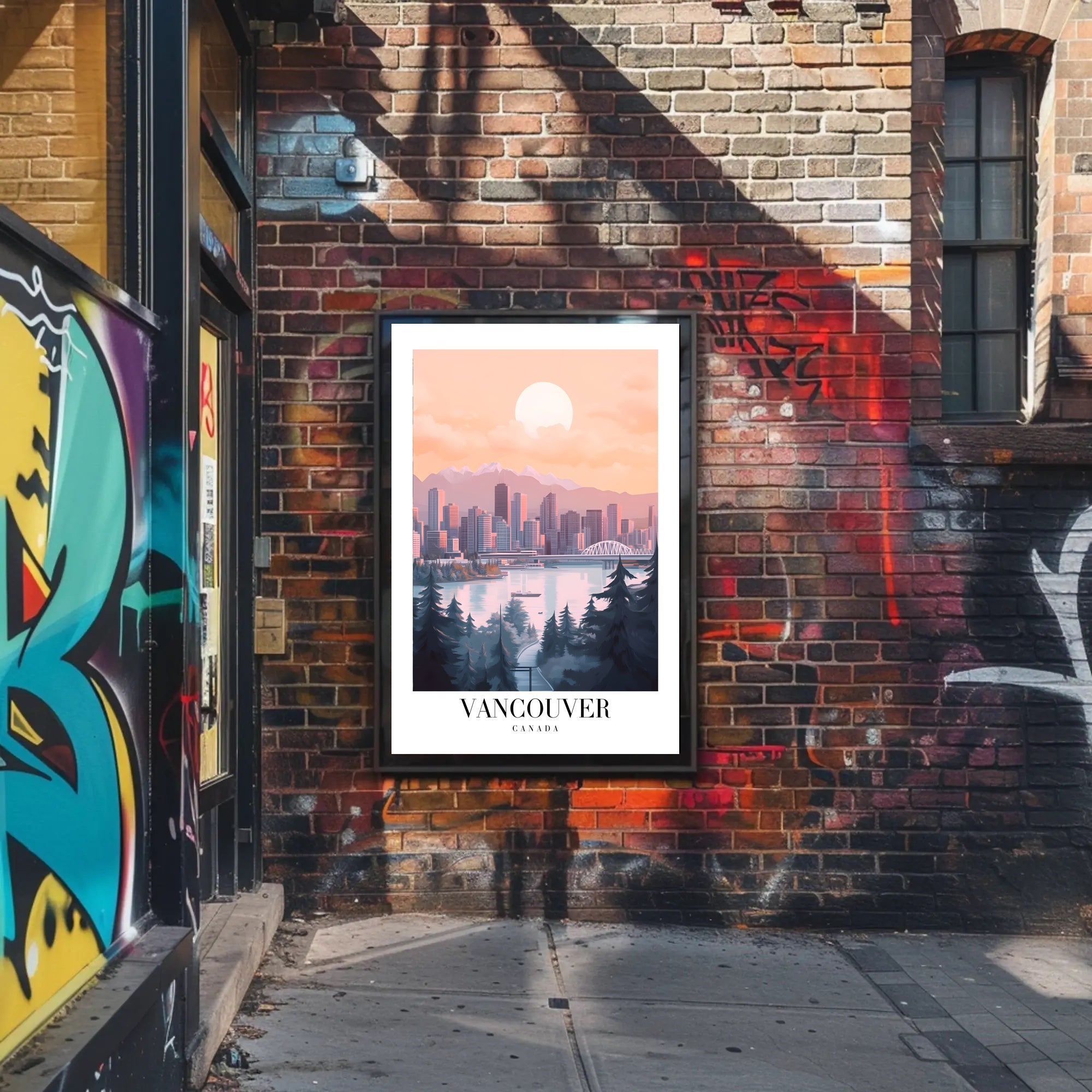Vancouver Skyline Cityscape: Modern Travel Poster PosterGoat