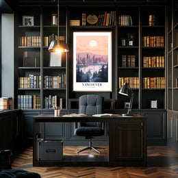Vancouver Skyline Cityscape: Modern Travel Poster PosterGoat