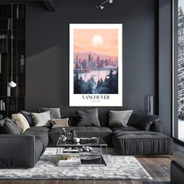 Vancouver Skyline Cityscape: Modern Travel Poster PosterGoat