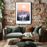 Vancouver Skyline Cityscape: Modern Travel Poster PosterGoat