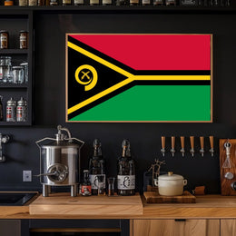 Vanuatu National Flag Modern Art Country Flag Poster PosterGoat