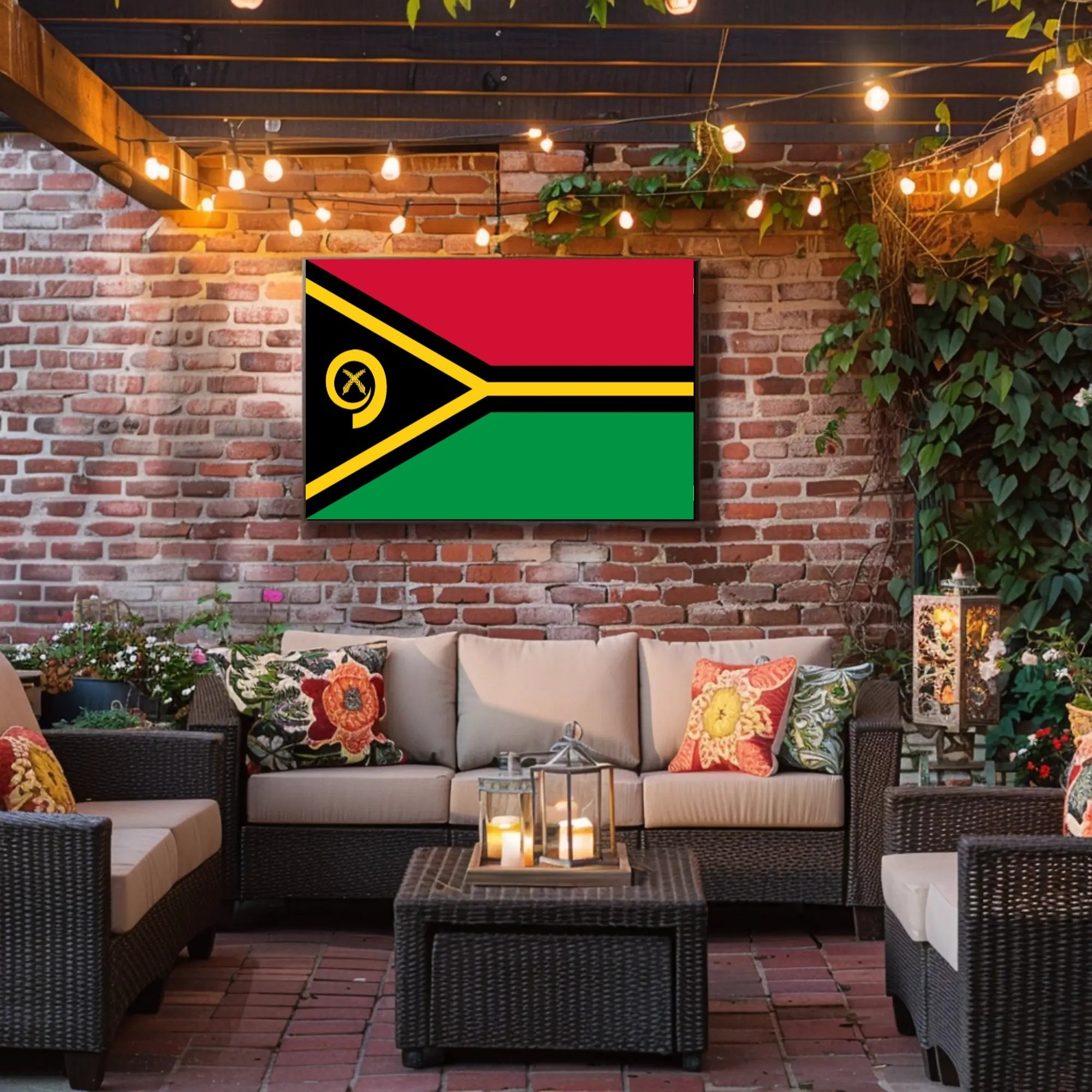 Vanuatu National Flag Modern Art Country Flag Poster PosterGoat