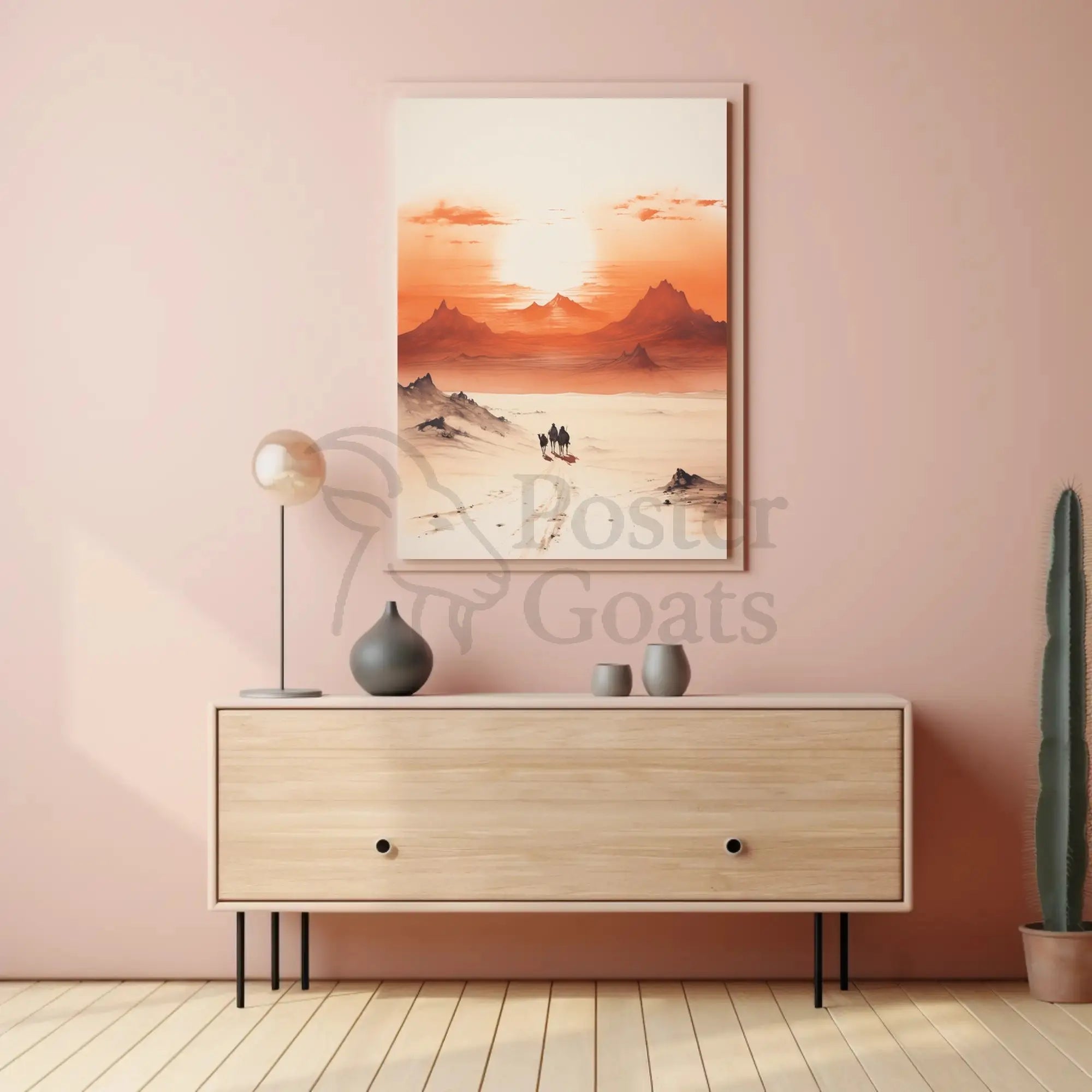Vast Desert Landscape Journey Artistic Exploration Poster PosterGoat