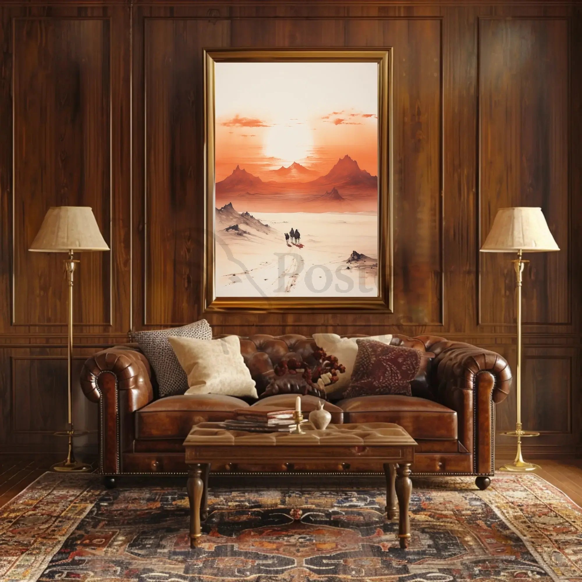 Vast Desert Landscape Journey Artistic Exploration Poster PosterGoat