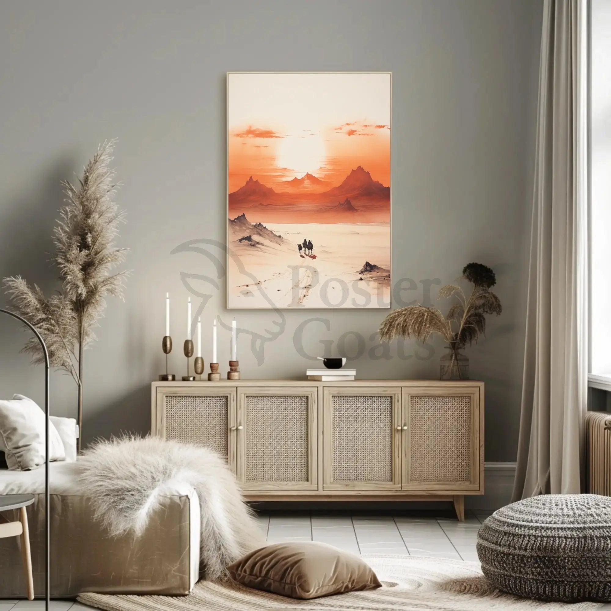Vast Desert Landscape Journey Artistic Exploration Poster PosterGoat