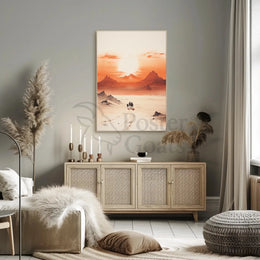 Vast Desert Landscape Journey Artistic Exploration Poster PosterGoat