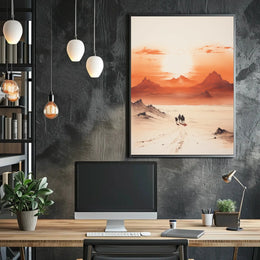 Vast Desert Landscape Journey Artistic Exploration Poster PosterGoat