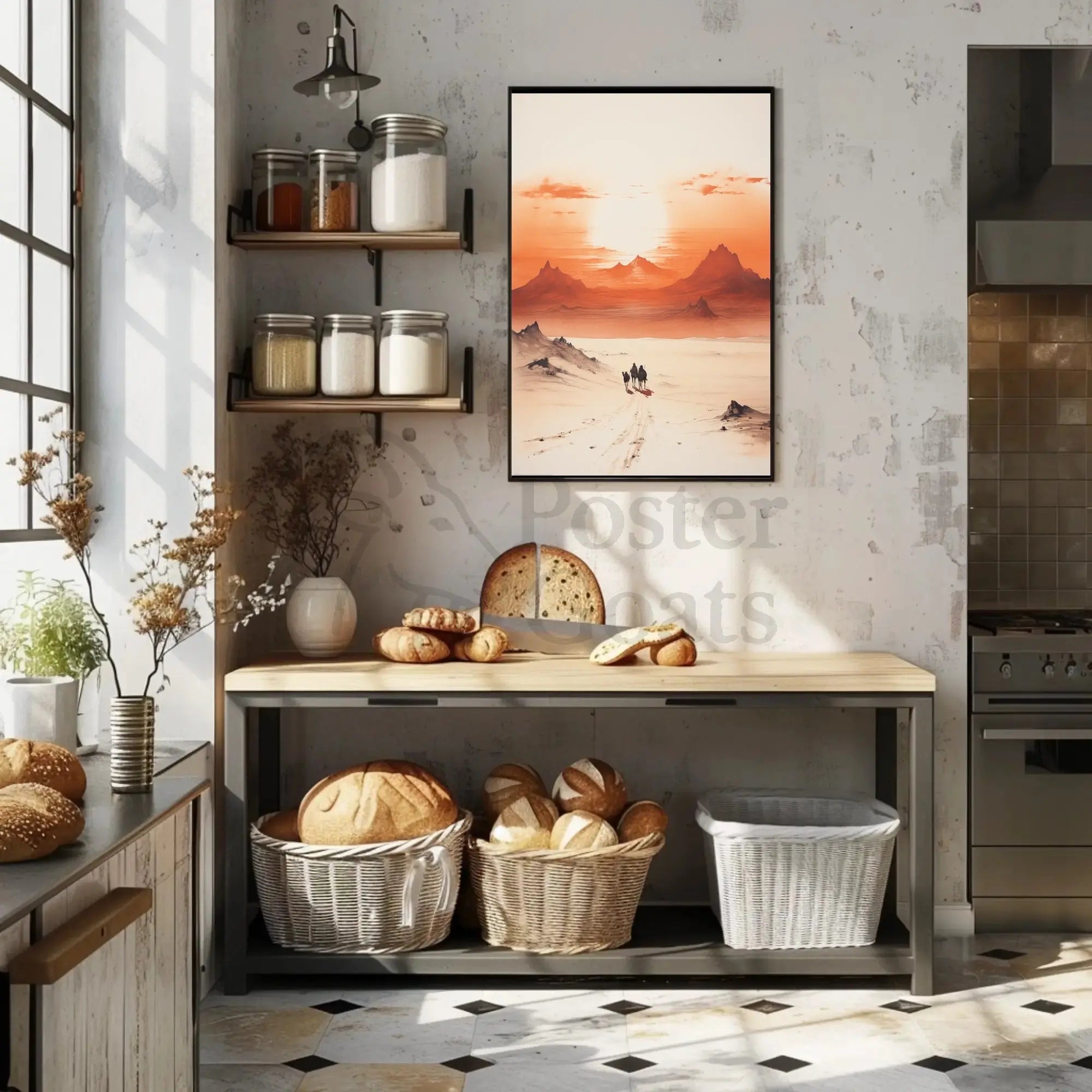 Vast Desert Landscape Journey Artistic Exploration Poster PosterGoat