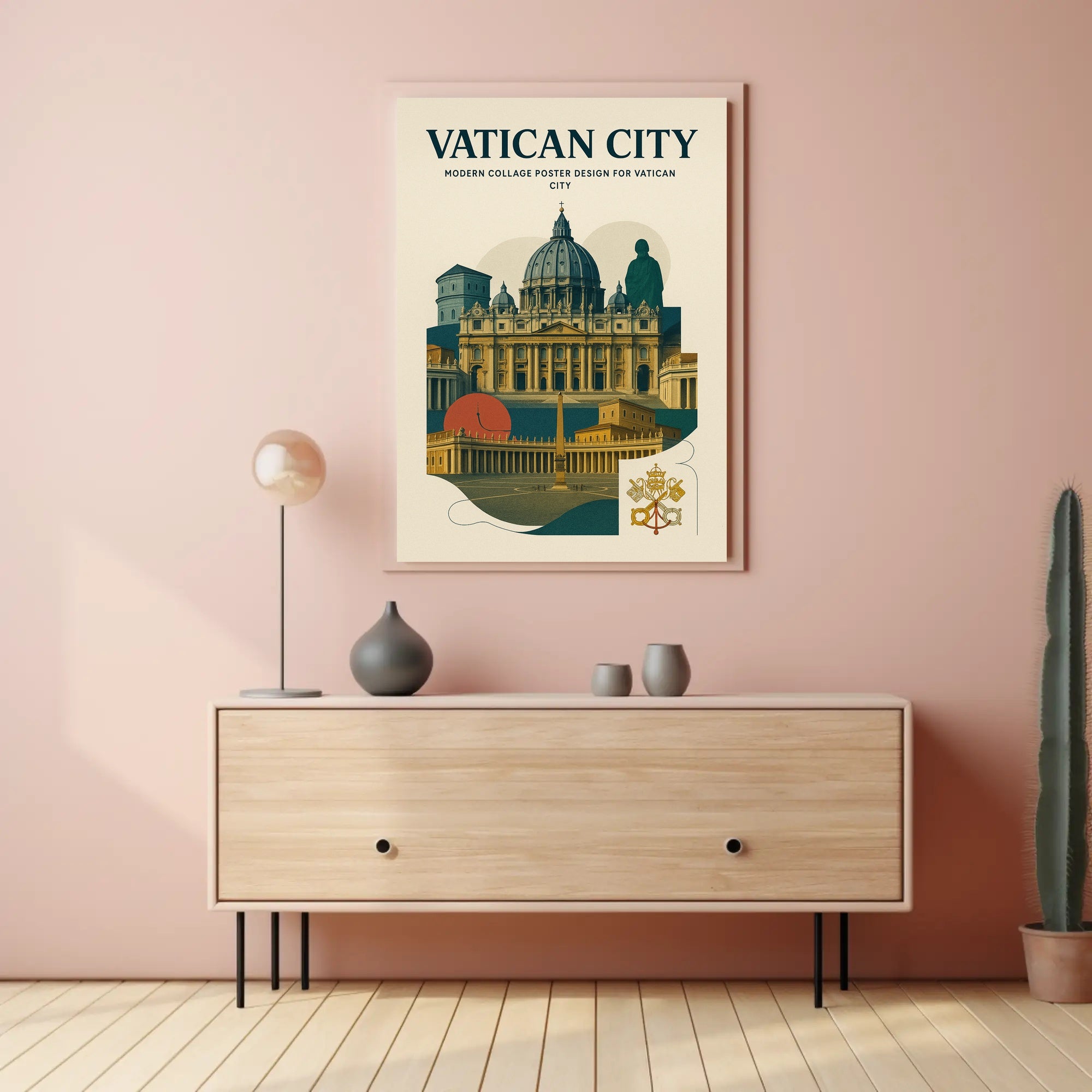 Vatican City Modern Collage Design Poster PosterGoat