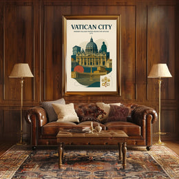 Vatican City Modern Collage Design Poster PosterGoat
