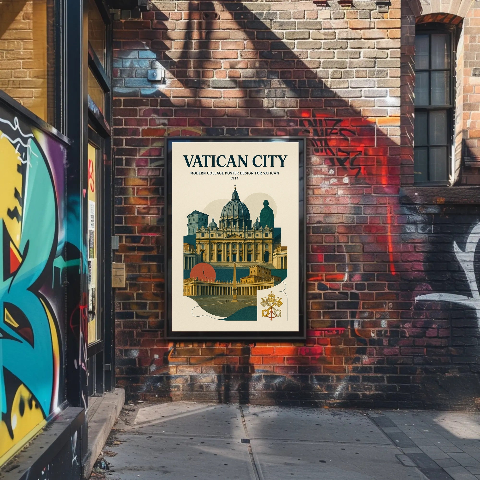 Vatican City Modern Collage Design Poster PosterGoat