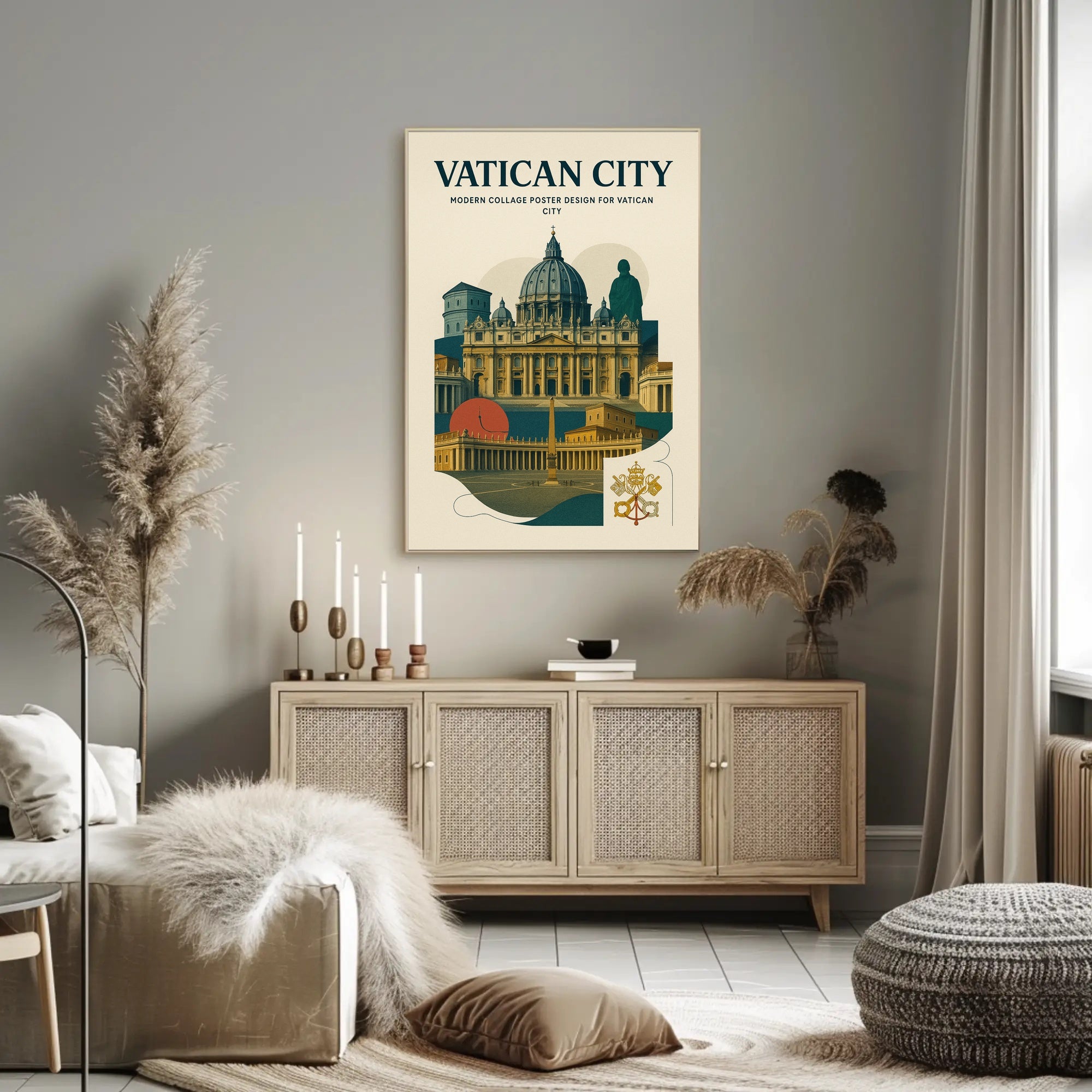 Vatican City Modern Collage Design Poster PosterGoat