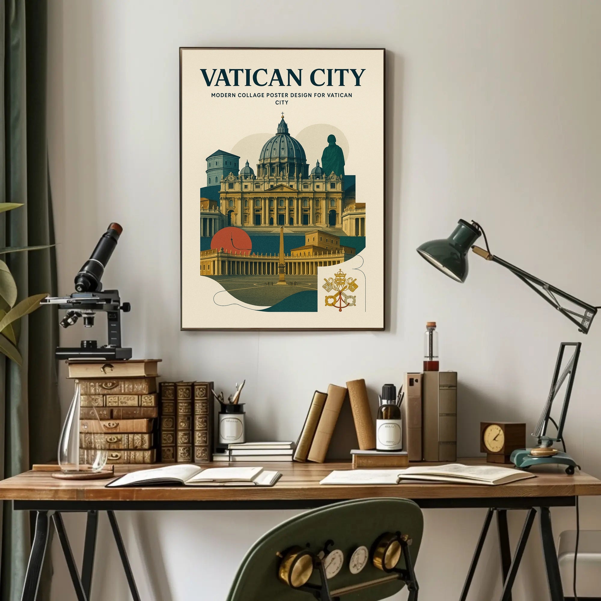 Vatican City Modern Collage Design Poster PosterGoat