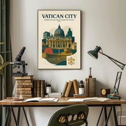 Vatican City Modern Collage Design Poster PosterGoat