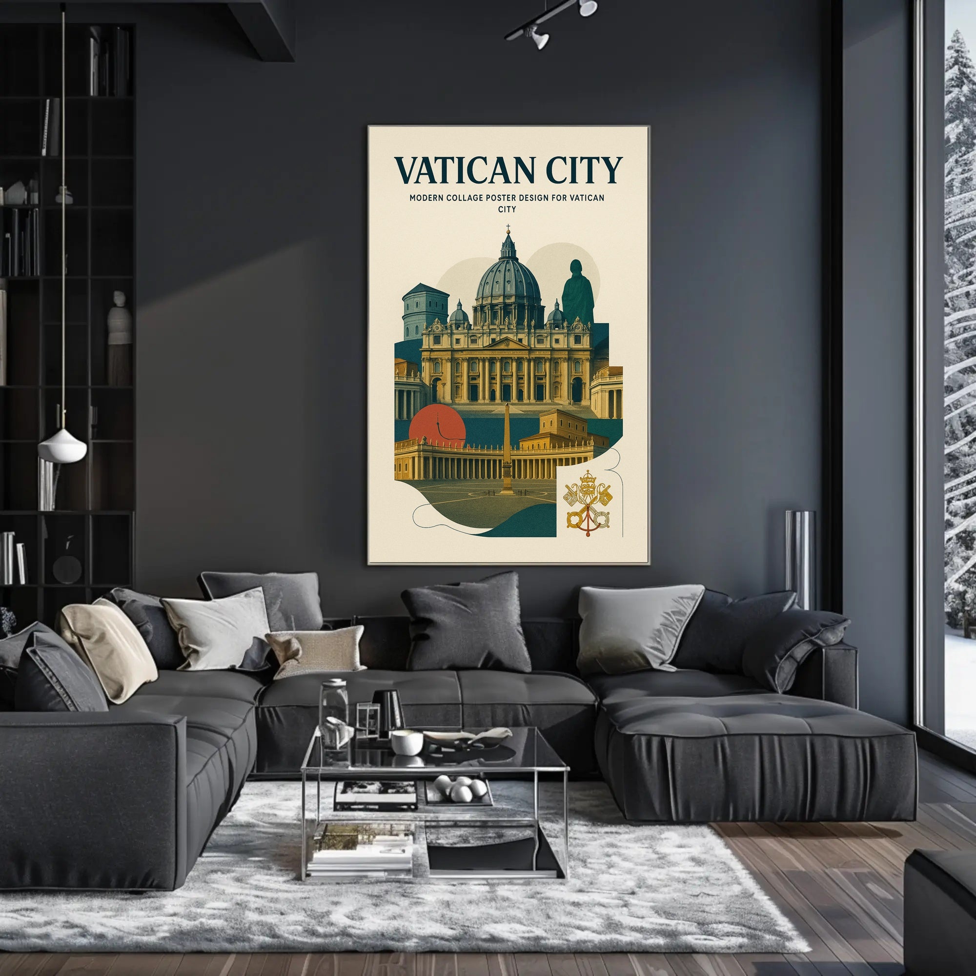 Vatican City Modern Collage Design Poster PosterGoat