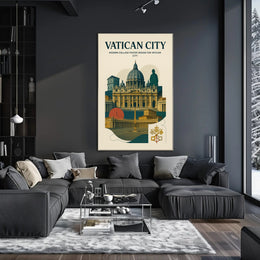 Vatican City Modern Collage Design Poster PosterGoat