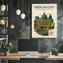 Vatican City Modern Collage Design Poster PosterGoat