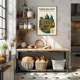 Vatican City Modern Collage Design Poster PosterGoat