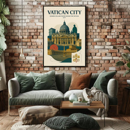 Vatican City Modern Collage Design Poster PosterGoat