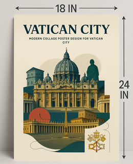 Vatican City Modern Collage Design Poster PosterGoat
