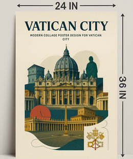 Vatican City Modern Collage Design Poster PosterGoat