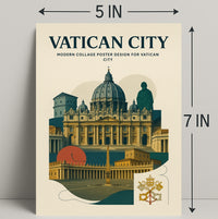Vatican City Modern Collage Design Poster PosterGoat