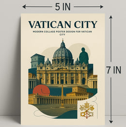 Vatican City Modern Collage Design Poster PosterGoat