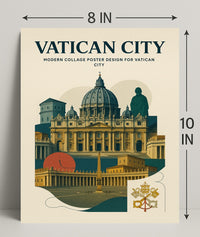Vatican City Modern Collage Design Poster PosterGoat