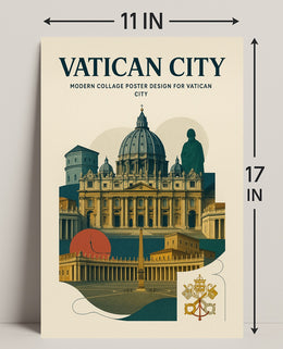Vatican City Modern Collage Design Poster PosterGoat