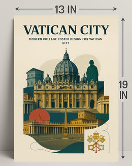 Vatican City Modern Collage Design Poster PosterGoat