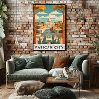 Vatican City Retro Travel Art Poster PosterGoat