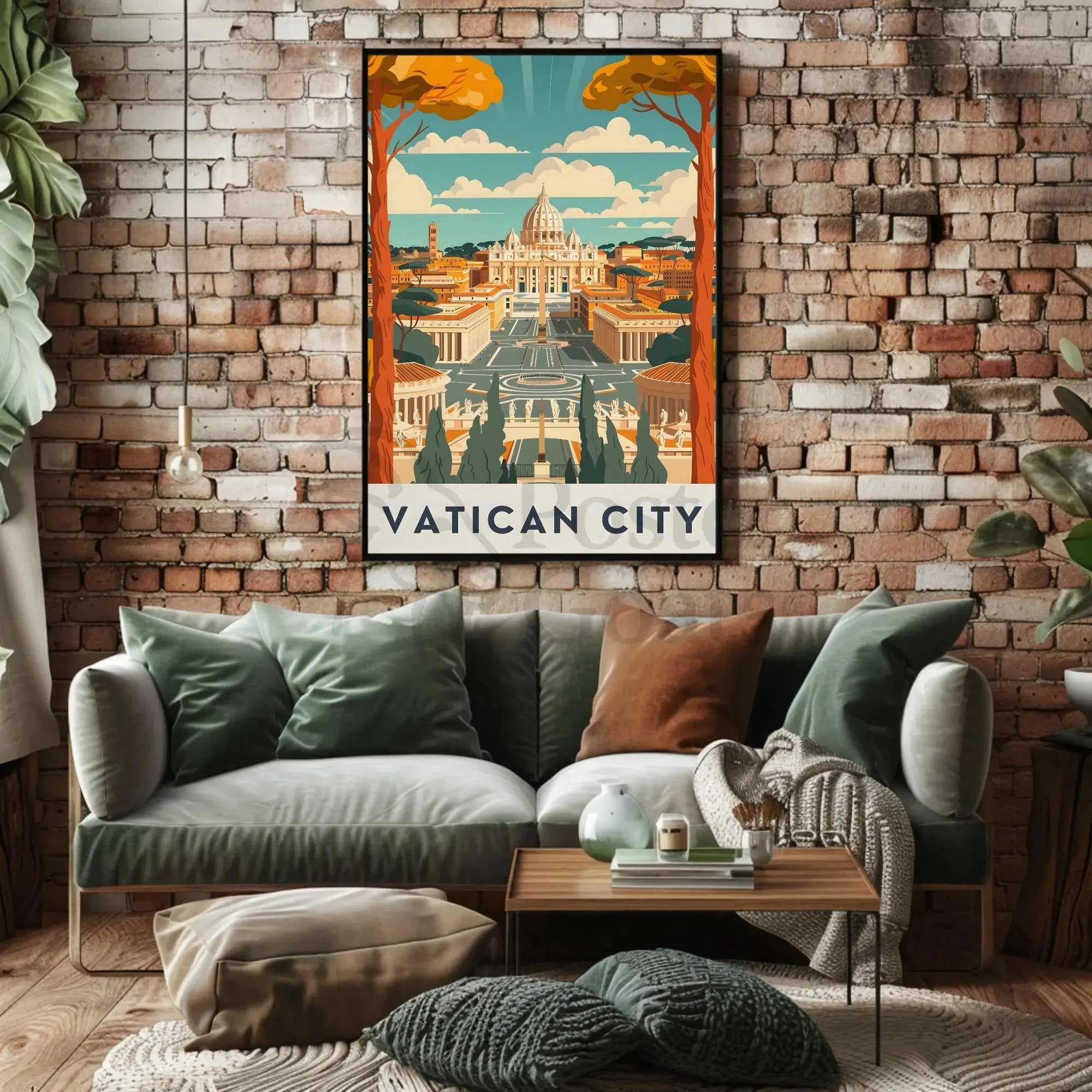 Vatican City Retro Travel Art Poster PosterGoat