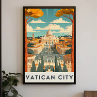 Vatican City Retro Travel Art Poster PosterGoat