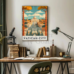 Vatican City Retro Travel Art Poster PosterGoat