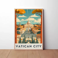 Vatican City Retro Travel Art Poster PosterGoat