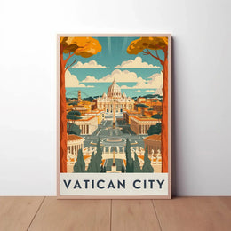 Vatican City Retro Travel Art Poster PosterGoat