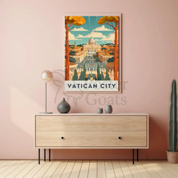 Vatican City Retro Travel Art Poster PosterGoat