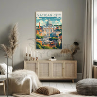 Vatican City Travel Poster Featuring St. Peter's Basilica PosterGoat