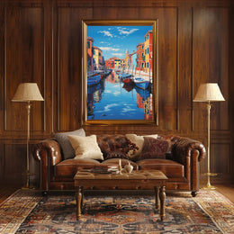 Venetian Canal Scene Photorealistic Travel Poster PosterGoat