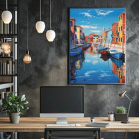 Venetian Canal Scene Photorealistic Travel Poster PosterGoat