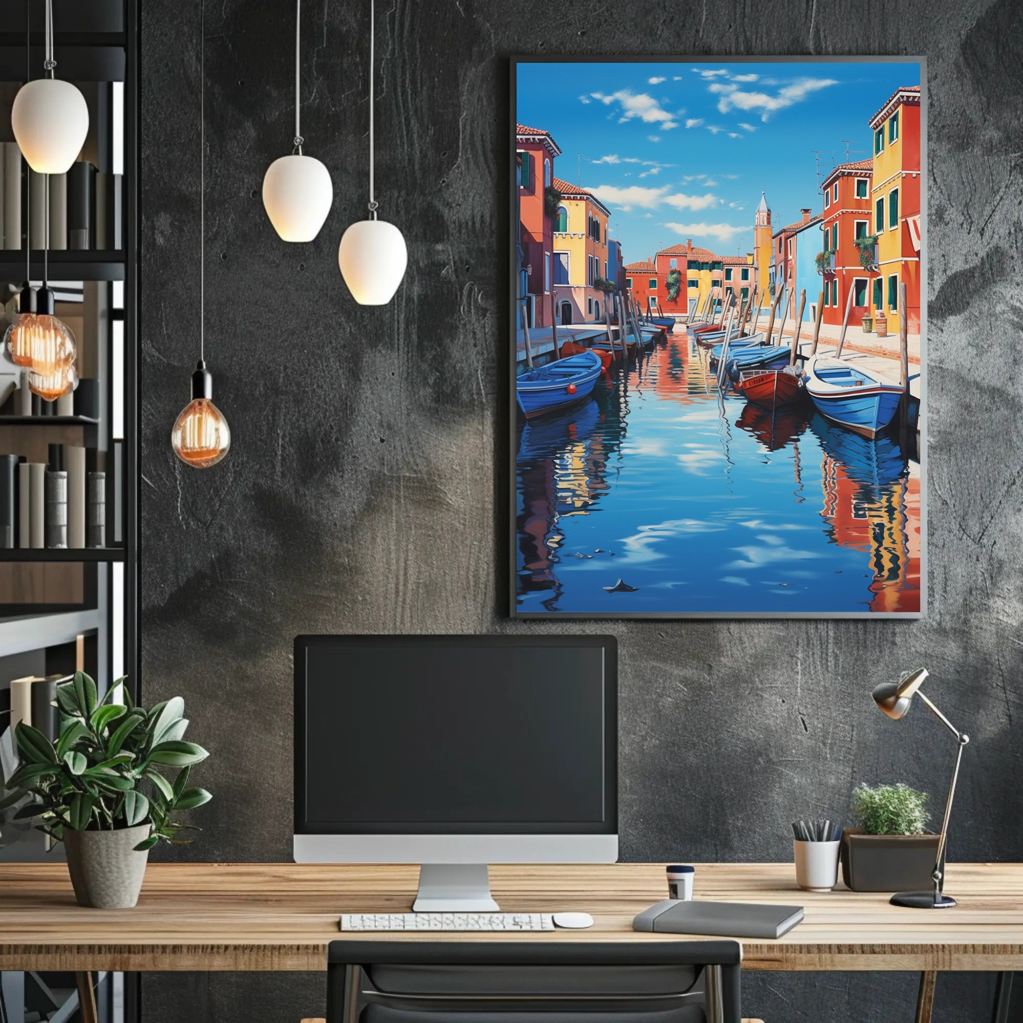 Venetian Canal Scene Photorealistic Travel Poster PosterGoat
