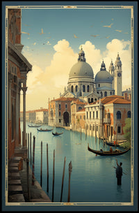 Venetian Canal Serenity Vintage Travel Poster PosterGoat
