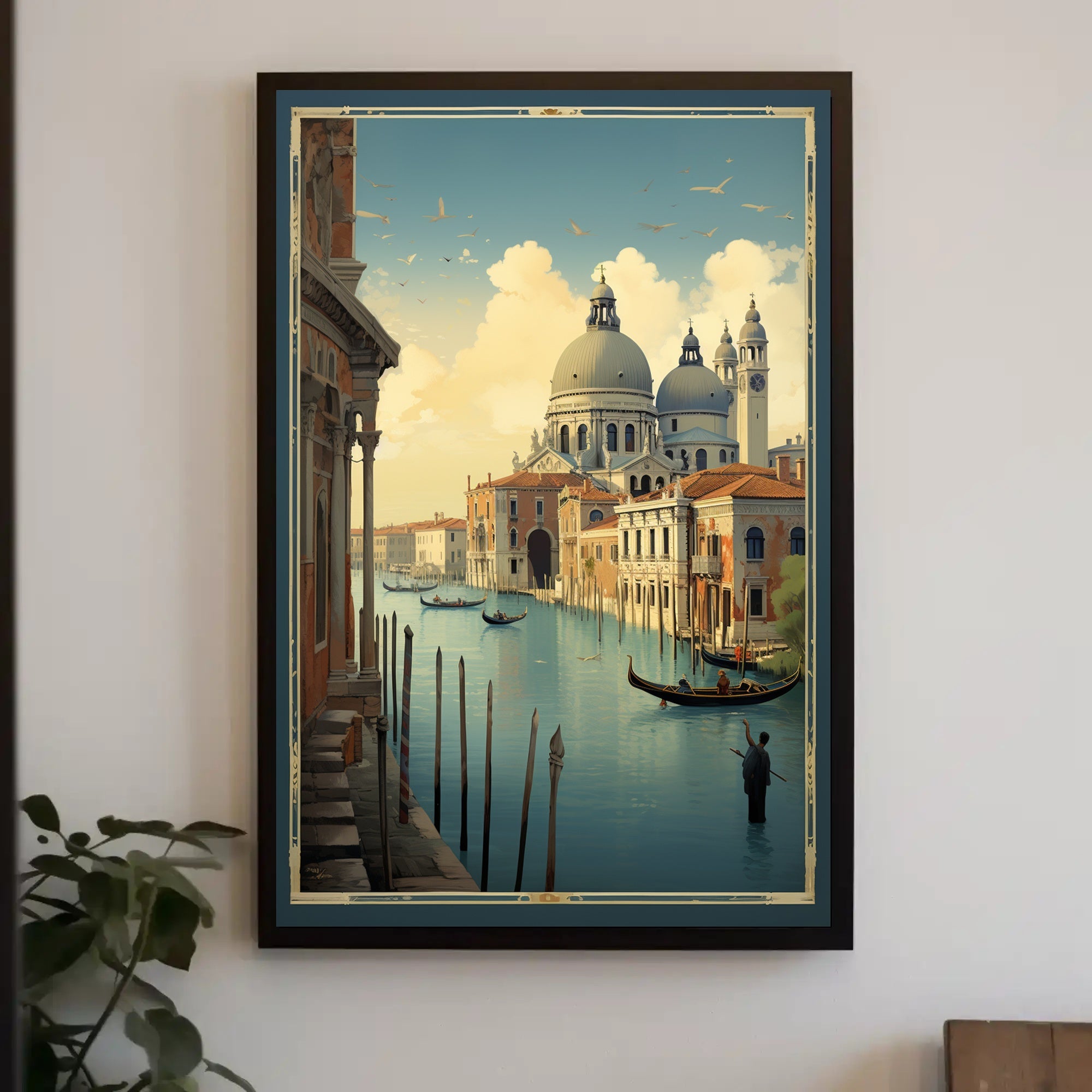 Venetian Canal Serenity Vintage Travel Poster PosterGoat